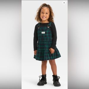 OshKosh B'gosh Black and Green Checkered Dress